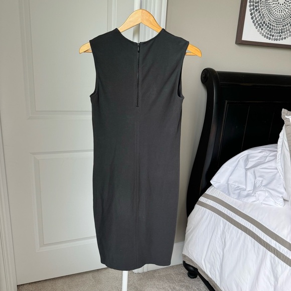 Vince Charcoal Grey Sleeveless Midi Sheath Dress - Picture 5 of 9